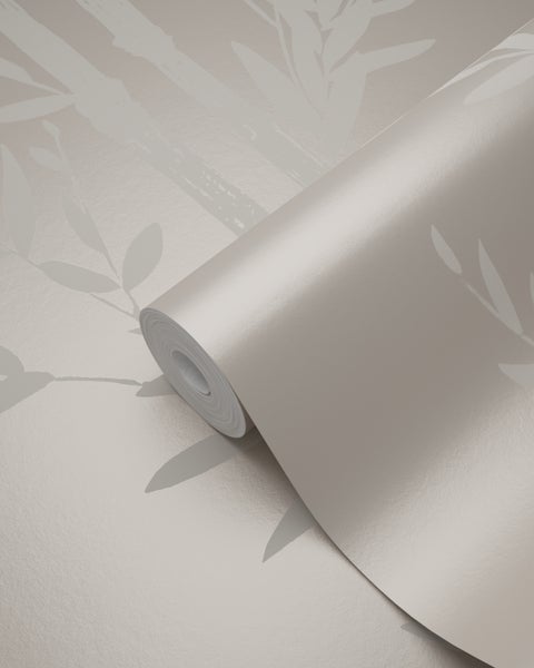 Origin Wallcoverings Tapete Bambusmuster Silber - 53 cm x 10.05 m - 345751