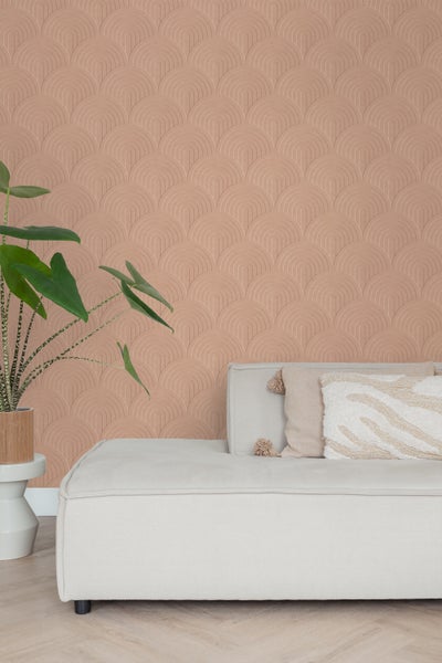 ESTAhome Tapete 3D Muster Terrakottarosa - 50 x 900 cm - 131110