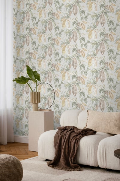 Sanders und Sanders Tapete Blätter Graugrün - 53 cm x 10 m - 640217