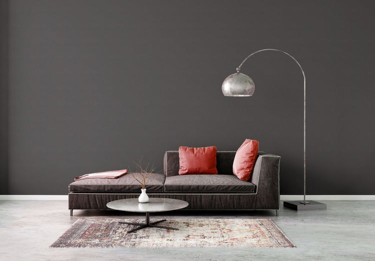 Blaue Schreibtischlampe mit Lampenschirm