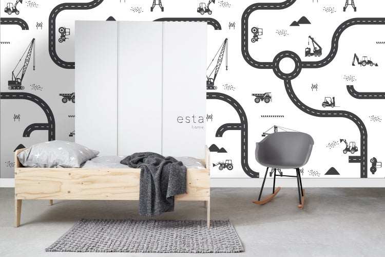 ESTAhome Fototapete Fahrzeuge Schwarz-Weiß - 200 x 279 cm - 159057