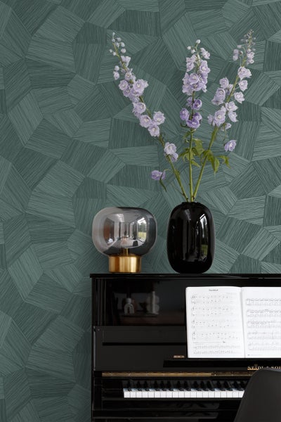 Origin Wallcoverings Tapete 3D-Muster Petrolgrün - 53 cm x 10.05 m - 347823