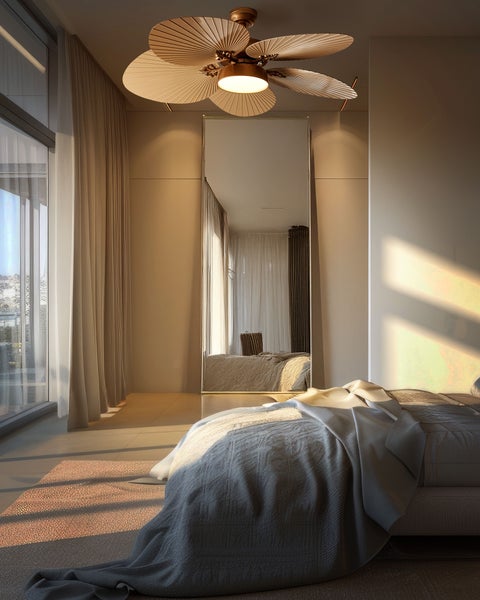 Deckenventilator mit Licht BORMEJO mit Fernbedienung Gold