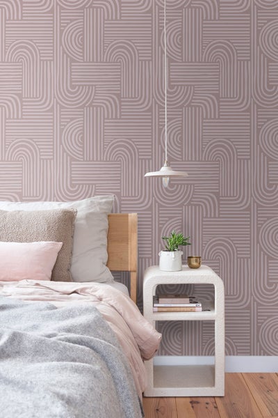 ESTAhome Tapete 3D-Muster hell mauve-violett - 50 x 900 cm - 131488