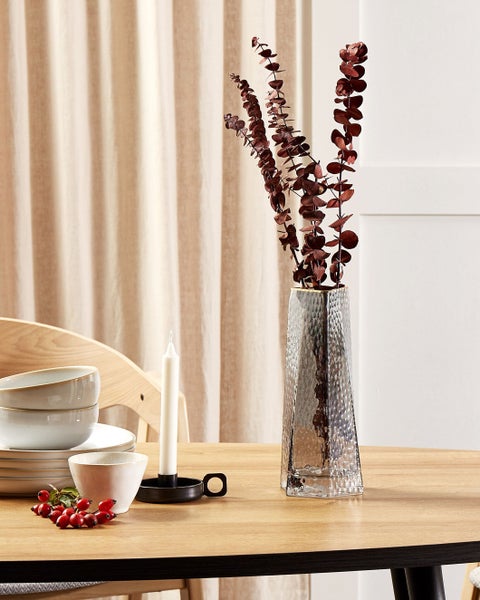 Blumenvase LILAIA Glas 27 cm Grau