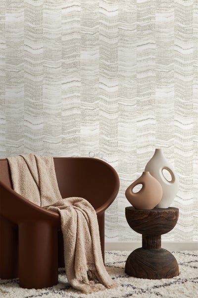 Origin Wallcoverings Tapete Zick-Zack-Mamorstreifen Beige - 53 cm x 10.05 m - 337245