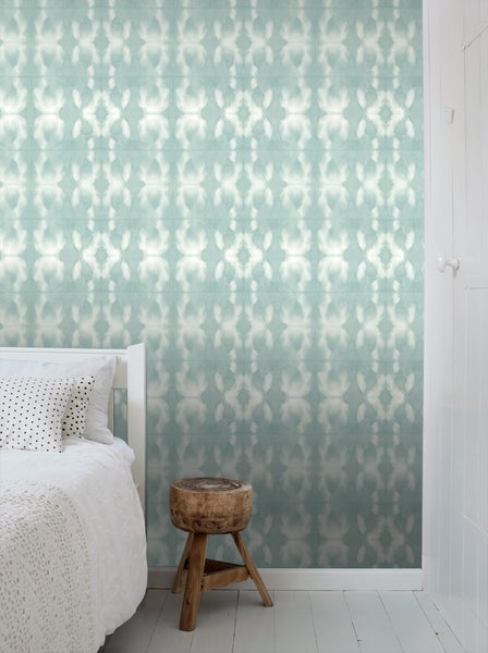 ESTAhome Tapete Tie-Dye Shibori Muster Pastell Mintgrün - 53 cm x 10,05 m - 148682