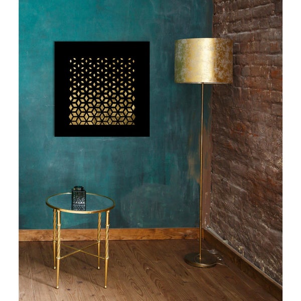 Blattgoldbild | Abstrakt | Wandbild mit Blattgold Applikationen| Handarbeit | Deko | P1779772_GOLD, Format: 70x70cm