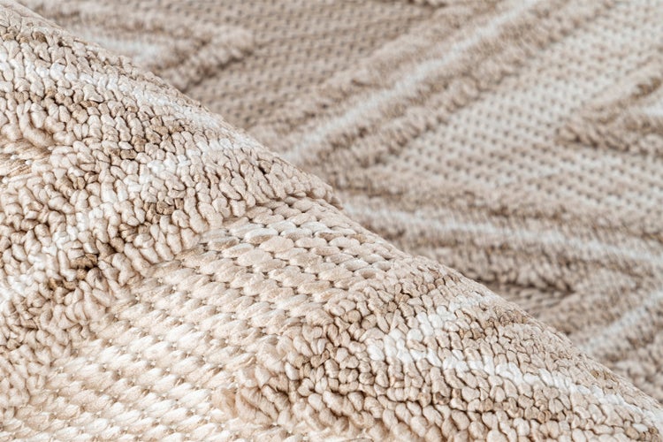 Kurzflor Teppich Jiro Beige Modern 120 x 170 cm