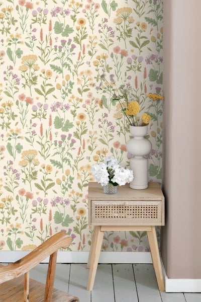 Sanders und Sanders Tapete Feldblumen Gelb und Grün - 50 x 900 cm - 935378