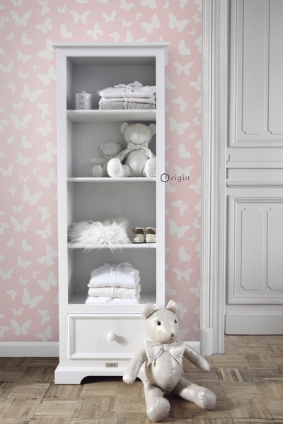 Origin Wallcoverings Tapete Schmetterlinge Rosa und Weiß - 53 cm x 10.05 m - 347691