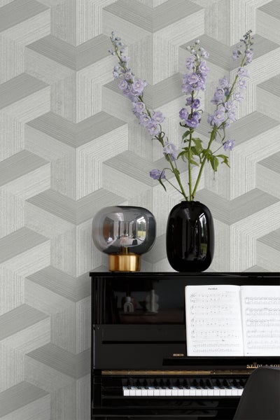 Origin Wallcoverings Tapete 3D-Muster Grau - 53 cm x 10.05 m - 347947