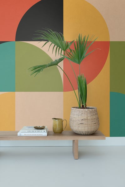 ESTAhome Fototapete Kreise im Bauhaus-Stil Multicolor - 250 x 279 cm - 159370