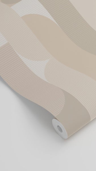 ESTAhome Tapete geometrische Formen Beige - 50 x 900 cm - 131056