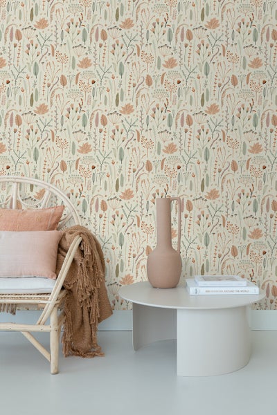 ESTAhome Tapete Feldblumen Graublau - 50 x 900 cm - 131164