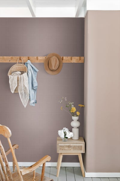 ESTAhome Tapete Leinen-Optik Violett - 53 cm x 10.05 m - 131124