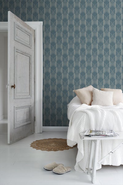 Borastapeter Tapete grafisches Motiv Graublau - 53 cm x 10.05 m - 660980