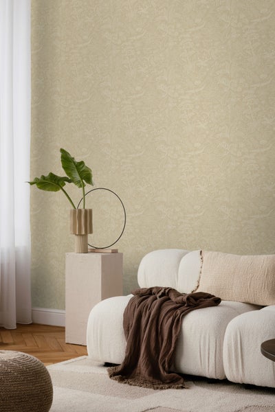 Tapetenrolle mit floralem und Gesichtsmuster