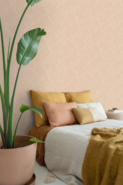 ESTAhome Tapete Blätter Sandbeige - 50 x 900 cm - 130932
