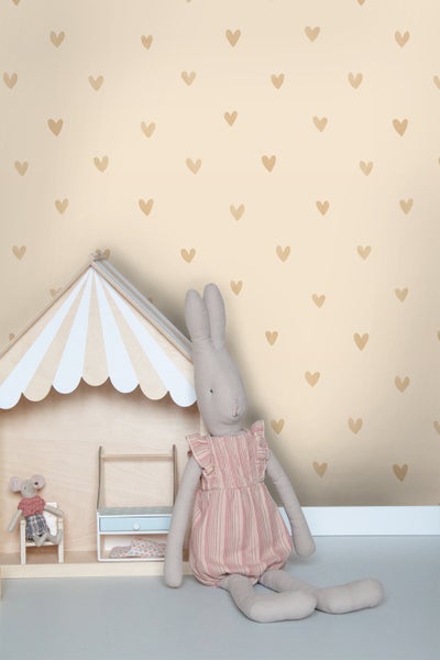 ESTAhome Tapete Herzchen Beige - 53 cm x 10.05 m - 139767