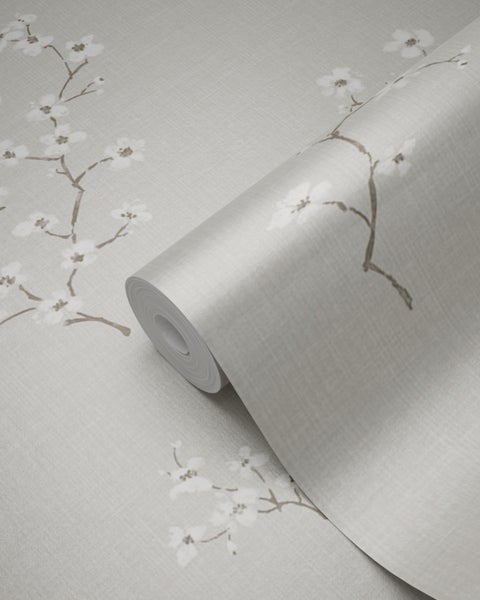 Origin Wallcoverings Tapete Blüte Taupe - 53 cm x 10.05 m - 346543