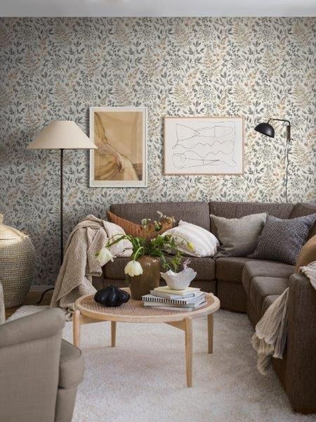 Borastapeter Tapete Blätter Grau und Beige - 53 cm x 11.2 m - 660120
