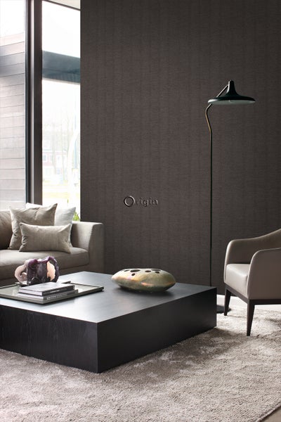 Origin Wallcoverings Tapete Leinen-Optik Taupe - 53 cm x 10.05 m - 347381