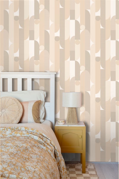 ESTAhome Tapete geometrische Formen Beige - 50 x 900 cm - 131056