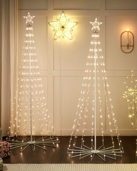 Freistehende Weihnachtsdekoration Smart LED mit App IKAMIUT Weihnachtsbaum 190 cm Transparent