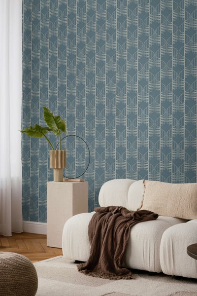 Borastapeter Tapete grafisches Motiv Graublau - 53 cm x 10.05 m - 660980