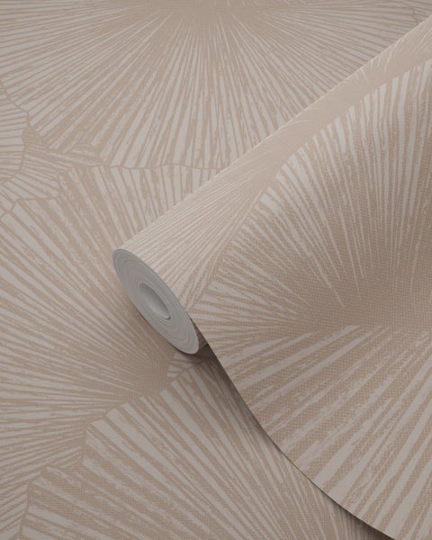 Origin Wallcoverings Tapete 3D Muster Blätter Altrosa - 53 cm x 10.05 m - 348009