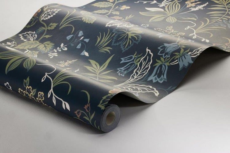 Borastapeter Tapete Blumen Graublau - 53 cm x 10.05 m - 660914