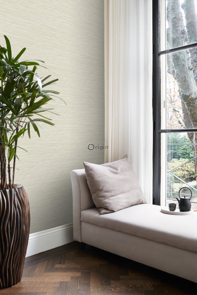 Origin Wallcoverings Tapete Gewebeoptik Hellbeige - 53 cm x 10.05 m - 347651