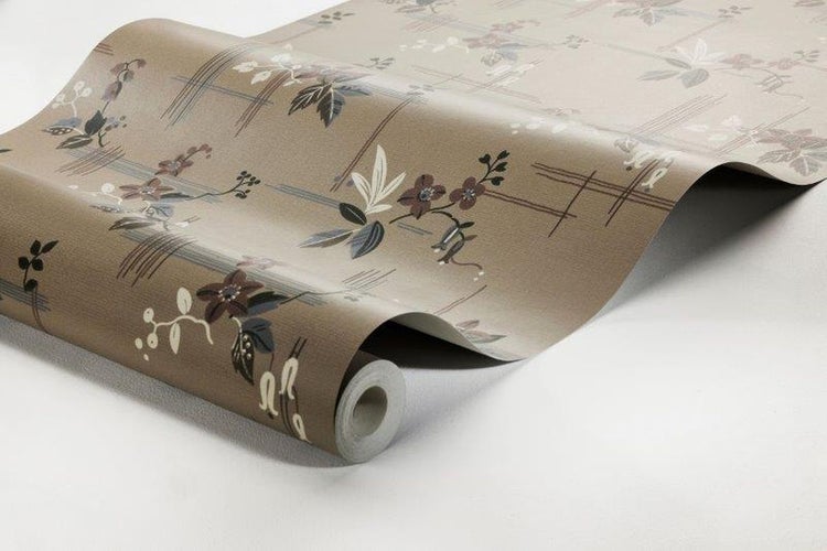 Borastapeter Tapete Blumenmuster Braun - 53 cm x 10.05 m - 660013