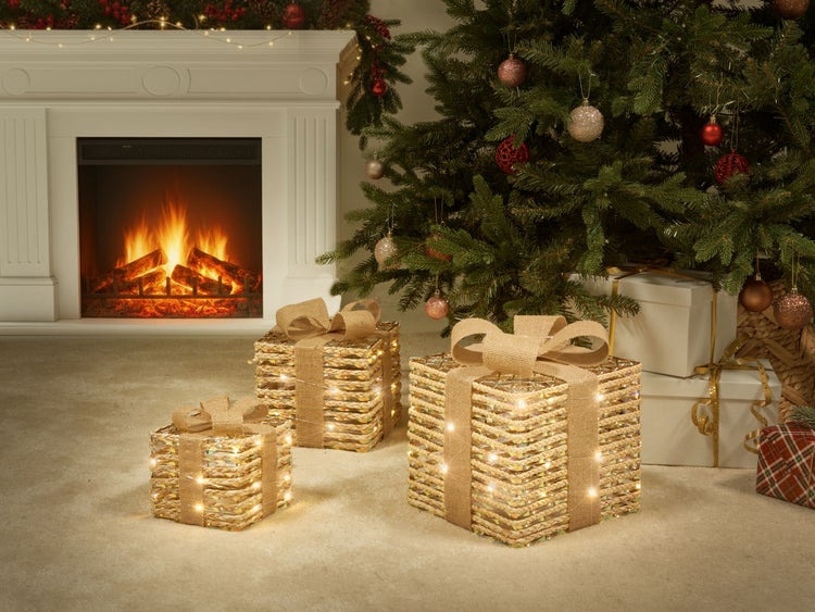 Dekorative Geschenkboxen mit Schleife, 3 Stück