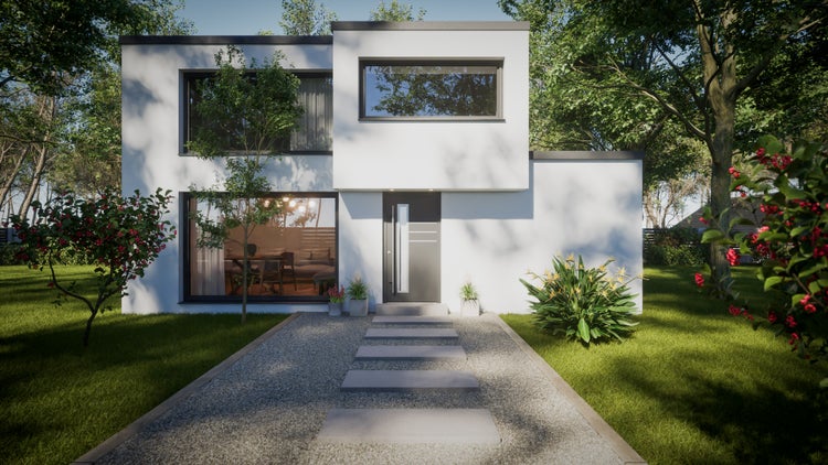 FM TÜREN Theo 68 Aluminium-Stahl Haustür Anthrazit 1000 x 2100 mm Links