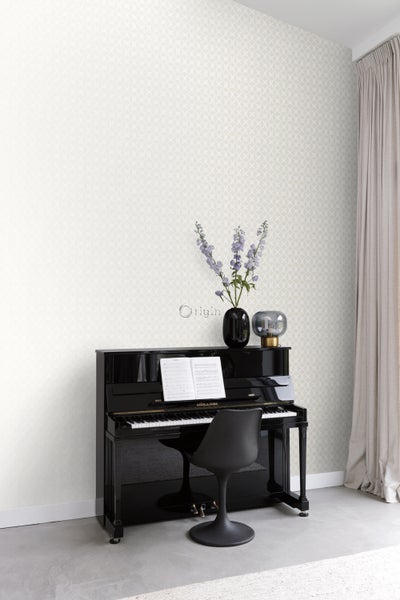 Origin Wallcoverings Tapete grafisches Muster Weiß - 53 cm x 10.05 m - 345737
