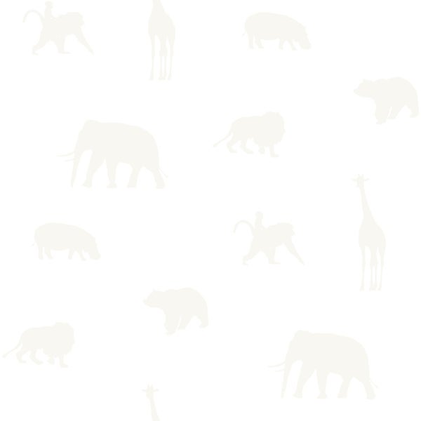 Origin Wallcoverings Tapete Tiere Weiß und Silber - 53 cm x 10.05 m - 347688
