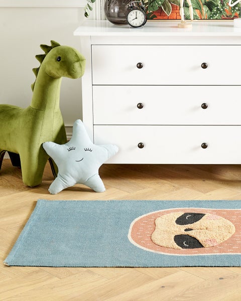 Kinderteppich ISAK Blau 80 x 150 cm Baumwolle