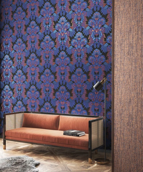 Masureel Tapete Art Decó Muster Blau - 70 cm x 10.05 m - 630544