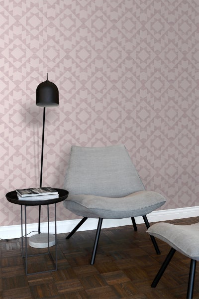 ESTAhome Tapete Marrakescher Aztec-Teppich Violettrosa - 53 cm x 10.05 m - 148676