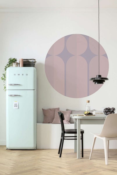 Sanders und Sanders selbstklebende runde Tapete Bauhaus Rosa und Lila - Ø 125 cm - 611752