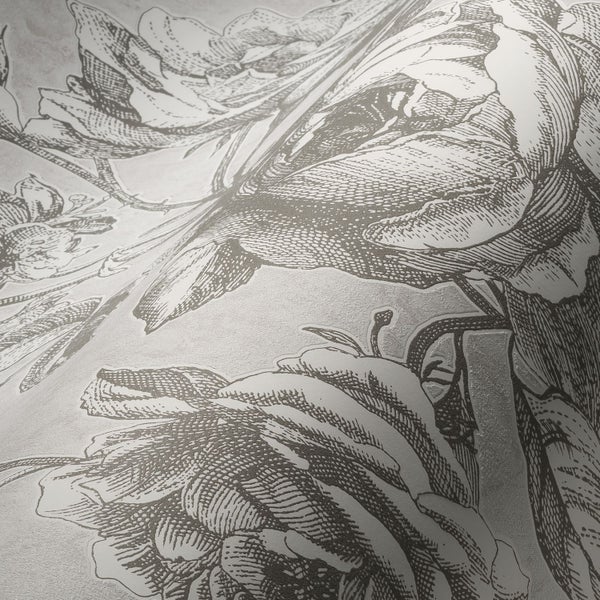 Nahaufnahme einer Tapete mit Blumenmuster