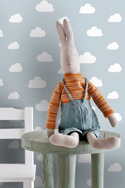 ESTAhome Tapete kleine Wolken Himmelblau - 53 cm x 10.05 m - 139485