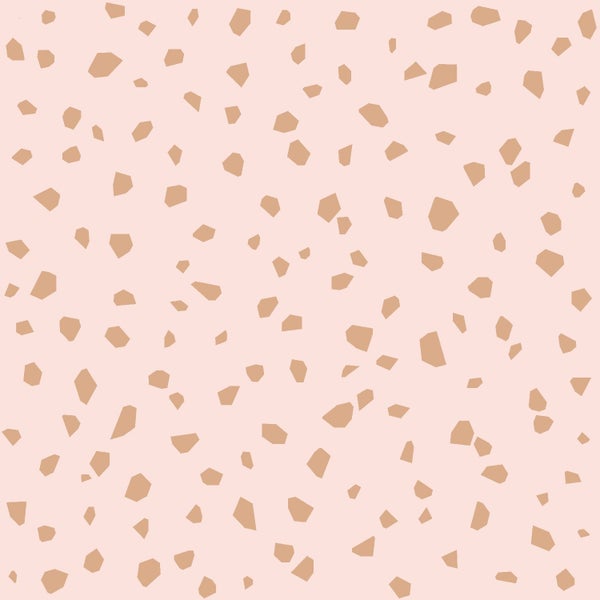 ESTAhome Tapete Terrazzo-Motiv Hellrosa und Roségold - 53 cm x 10.05 m - 139199