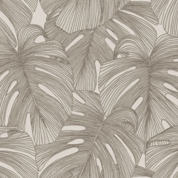 Origin Wallcoverings Tapete 3D Muster Blätter Grau - 50 x 900 cm - 347914