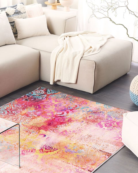 Teppich bunt 140 x 200 cm Kurzflor ISPARTA