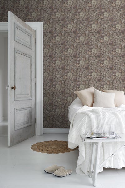 Borastapeter Tapete Blumenmuster Terrakotta - 53 cm x 10.05 m - 660220