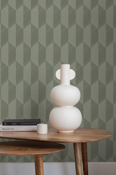 Origin Wallcoverings Tapete 3D Muster Dunkelgrün - 50 x 900 cm - 348036