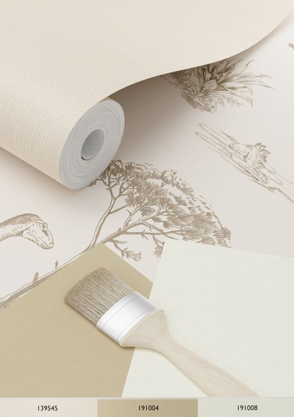 ESTAhome Tapete Dinosaurier Beige - 53 cm x 10.05 m - 139557